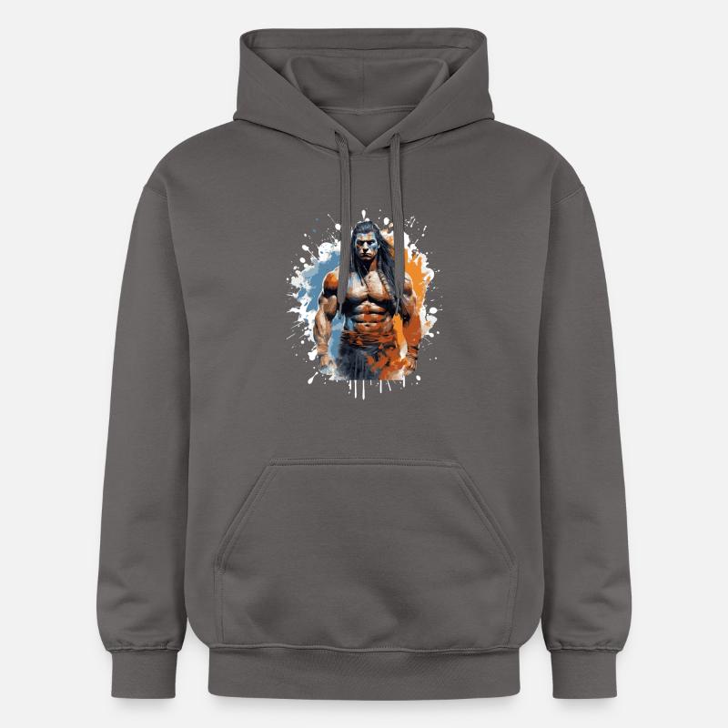 Chef de chasse indien - Sweat à capuche Softstyle® Gildan Unisexe - gris foncé