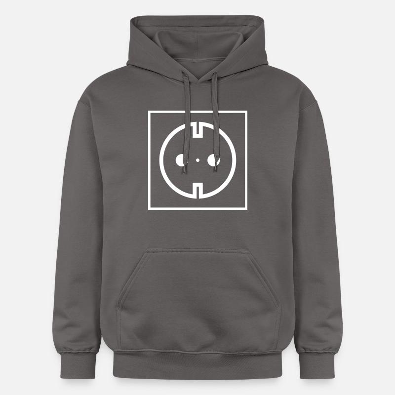 Symbole de la prise - Sweat à capuche Softstyle® Gildan Unisexe - gris foncé