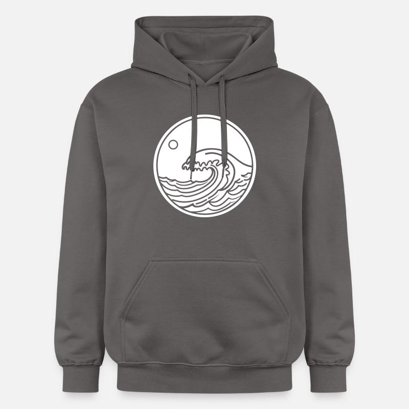 Vague, Mer, Océan, Eau - Sweat à capuche Softstyle® Gildan Unisexe - gris foncé