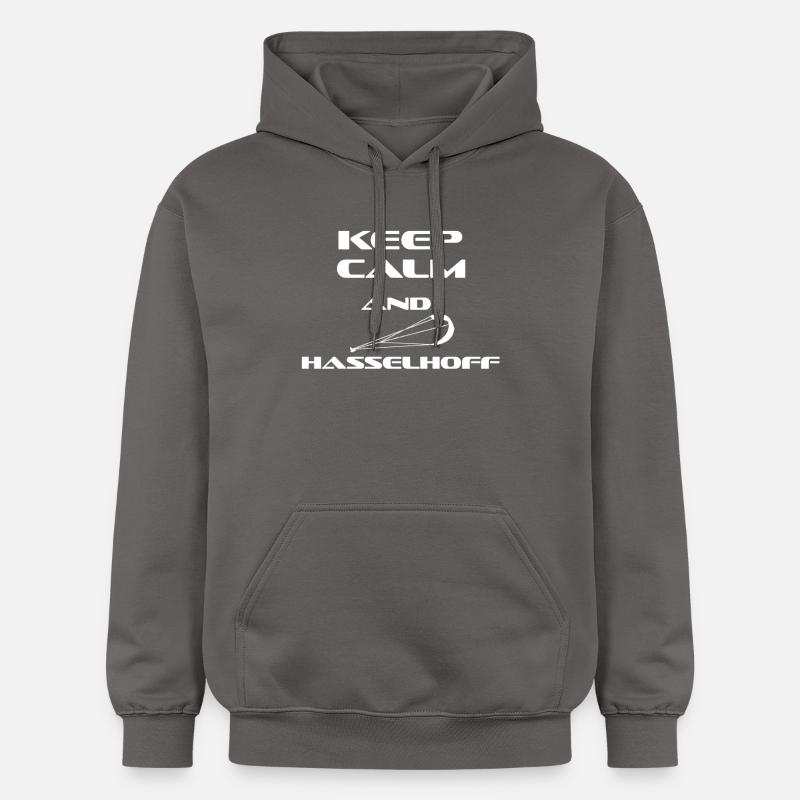 KITESURFING ET Sereins HASSELHOFF - Sweat à capuche Softstyle® Gildan Unisexe - gris foncé