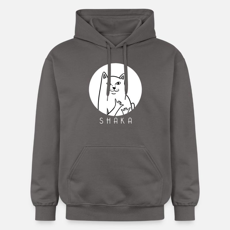 MEME CAT - Shaka - chat - chaton - Sweat à capuche Softstyle® Gildan Unisexe - gris foncé