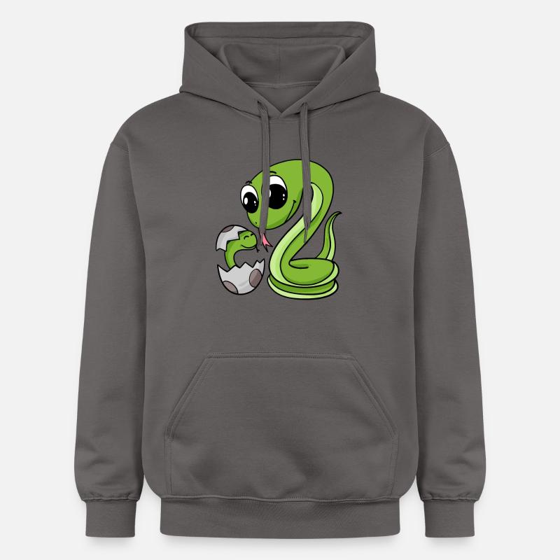 Serpent avec bébé serpent - Sweat à capuche Softstyle® Gildan Unisexe - gris foncé