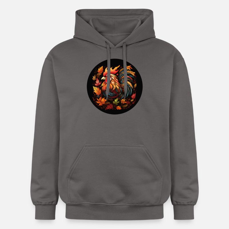 Poulet d’automne à partir de feuilles panachées - Sweat à capuche Softstyle® Gildan Unisexe - gris foncé