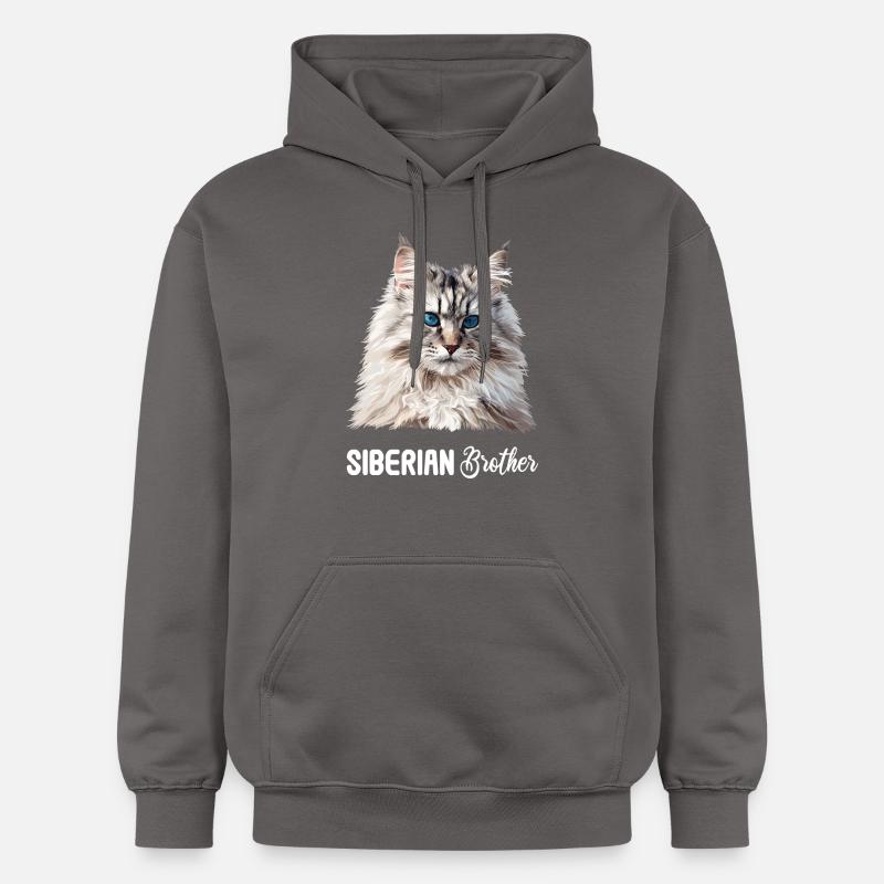 Chat Sibérien Sibirische Katze - Sweat à capuche Softstyle® Gildan Unisexe - gris foncé