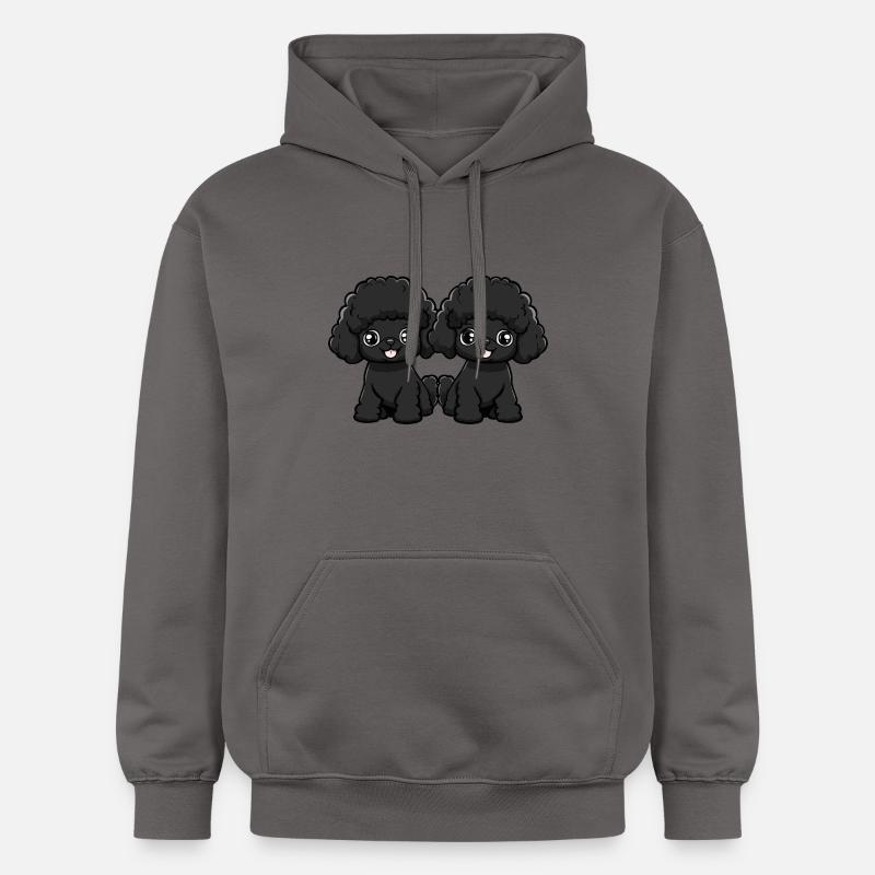 Caniche chien bande dessinée - Sweat à capuche Softstyle® Gildan Unisexe - gris foncé