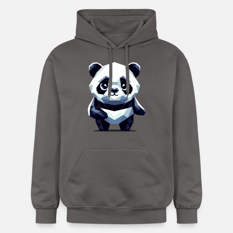 Panda polygonal - Sweat à capuche Softstyle® Gildan Unisexe - gris foncé