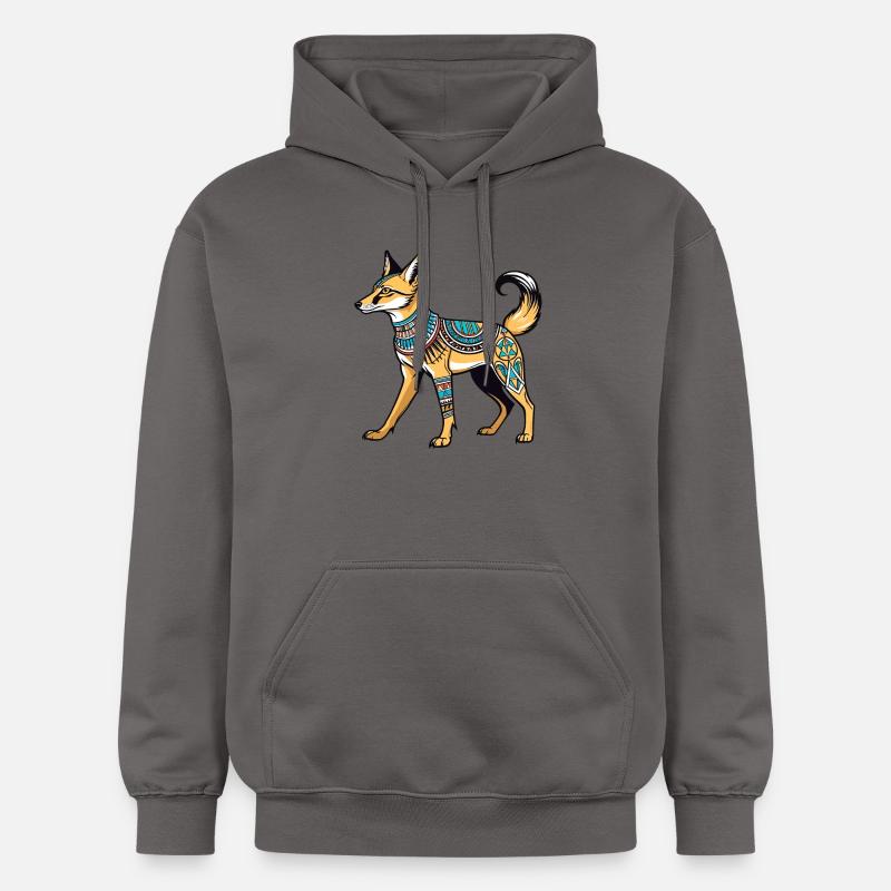 Chacal Égyptien Néo Traditionnel - Sweat à capuche Softstyle® Gildan Unisexe - gris foncé
