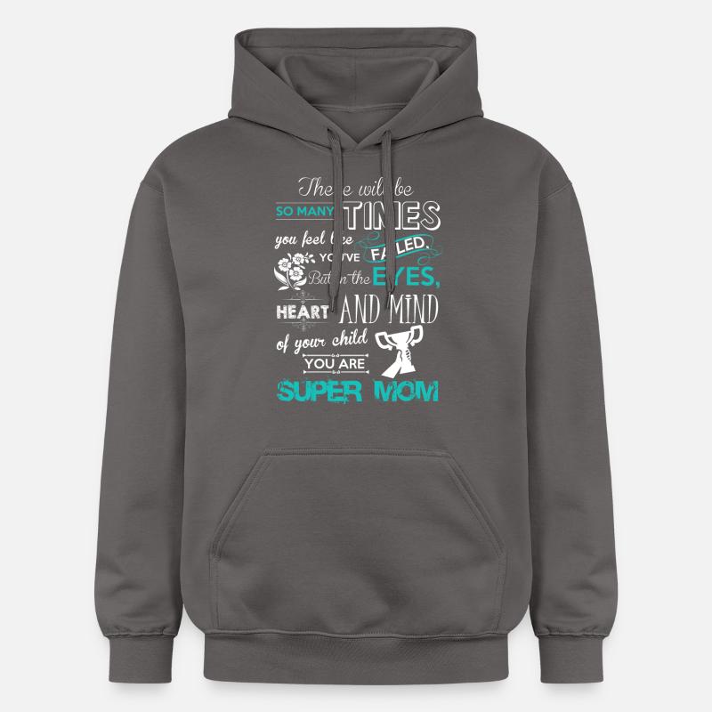 Design super maman - Sweat à capuche Softstyle® Gildan Unisexe - gris foncé