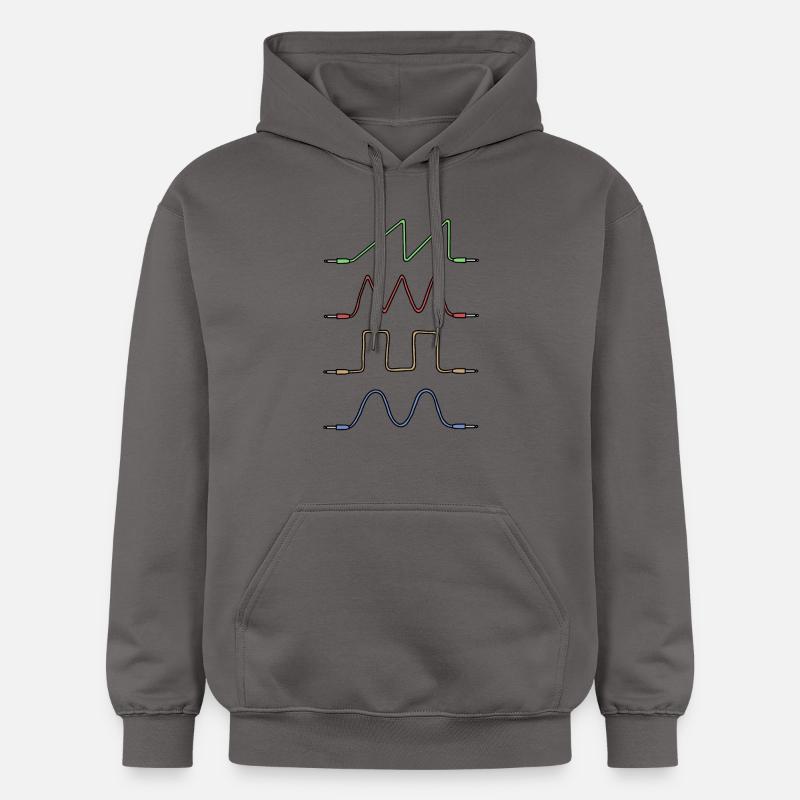 Synthesizer Waveform jack cable - Gildan Unisex Softstyle® Midweight Hoodie - dark grey
