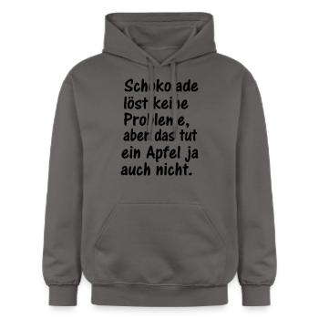 fun - Gildan Unisex Softstyle® Midweight Hoodie - Dunkelgrau - Vorne - Marisol (170cm) & Nik (191cm)