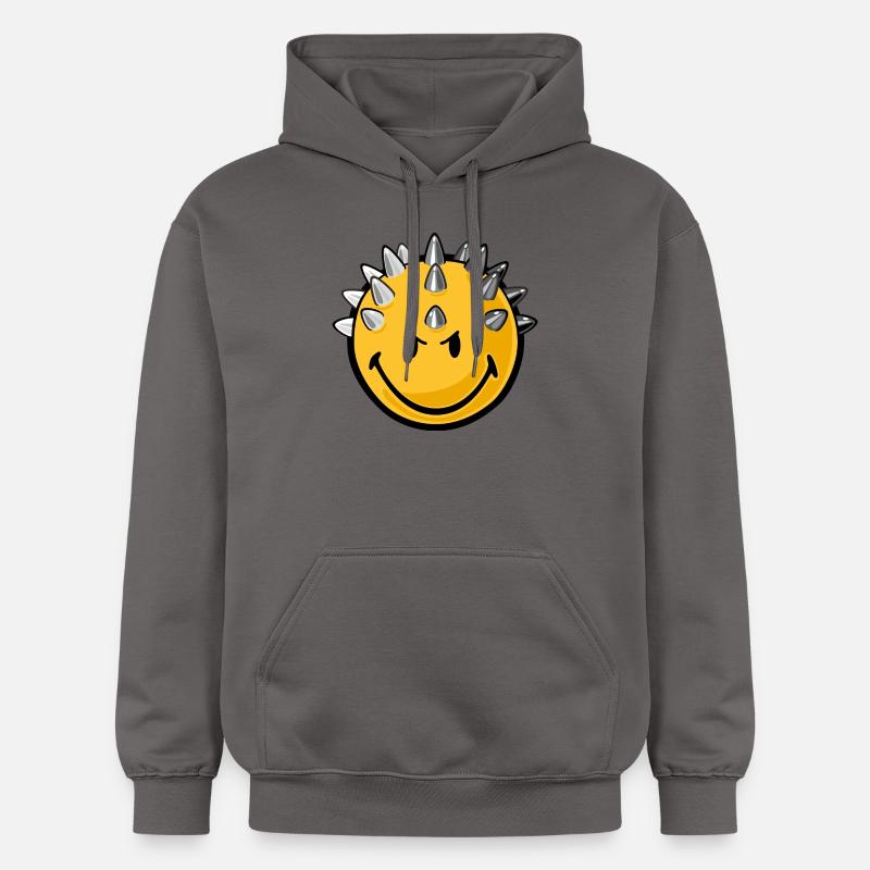 Smiley metallhead - Sweat à capuche Softstyle® Gildan Unisexe - gris foncé