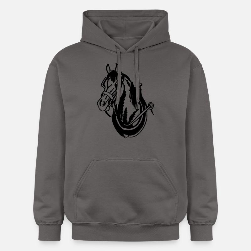 Cheval de trait - Sweat à capuche Softstyle® Gildan Unisexe - gris foncé