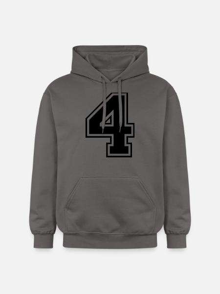 4, Four, Four, number, number - Gildan Unisex Softstyle® Midweight Hoodie - dark grey