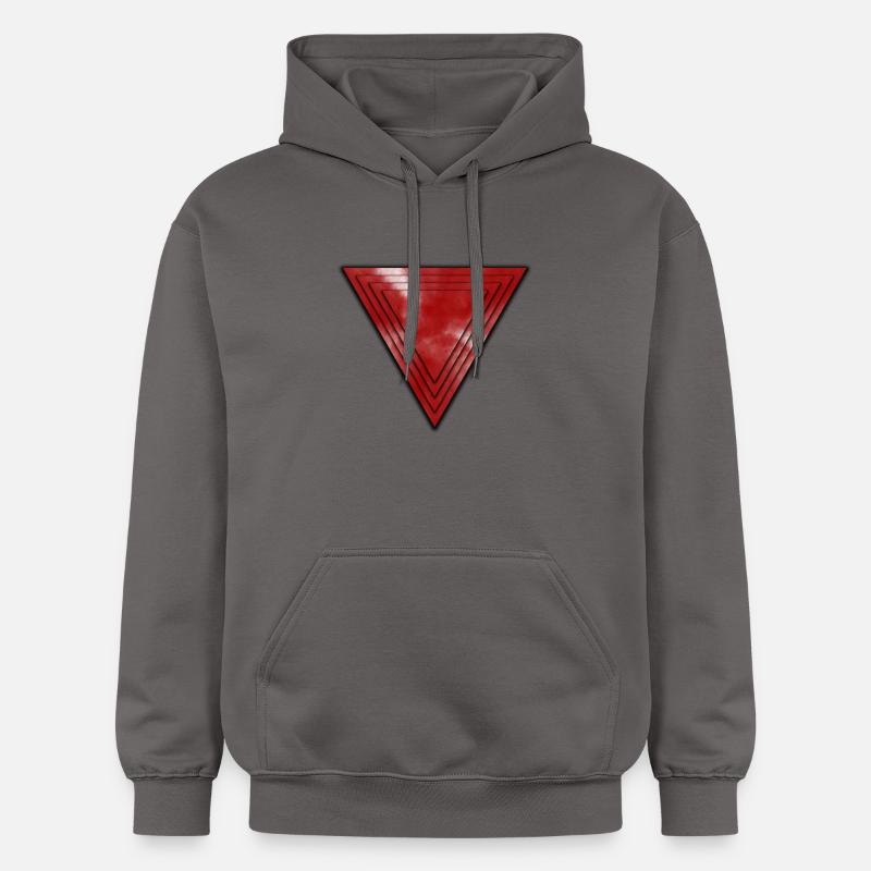 Pyramide abstraite en rouge - Sweat à capuche Softstyle® Gildan Unisexe - gris foncé