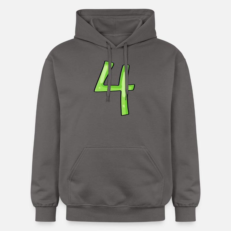 Chiffre 4 Vert - Sweat à capuche Softstyle® Gildan Unisexe - gris foncé