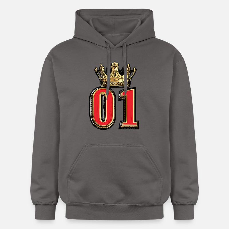 1 Couronne de chiffres - Sweat à capuche Softstyle® Gildan Unisexe - gris foncé
