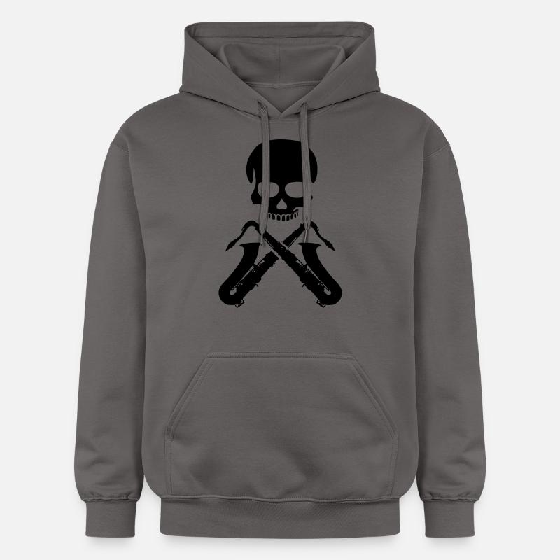 Saxophone Player Skull - Sweat à capuche Softstyle® Gildan Unisexe - gris foncé