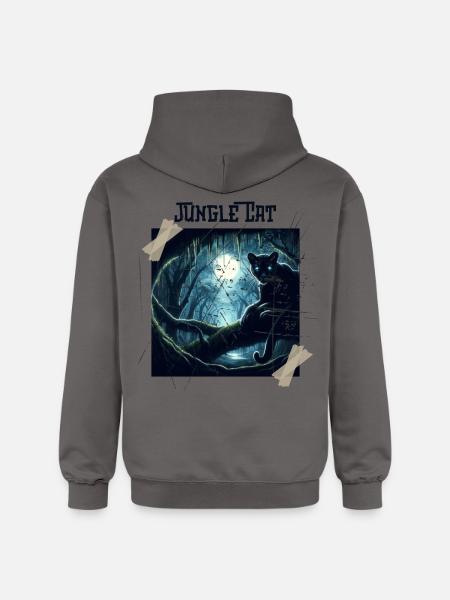 Jungle Cat Backprint - Gildan Unisex Softstyle® Midweight Hoodie - Dunkelgrau