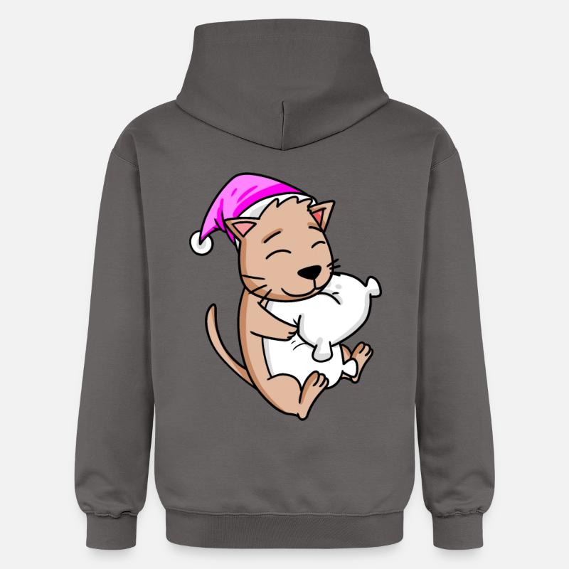 Chat avec oreiller - Sweat à capuche Softstyle® Gildan Unisexe - gris foncé