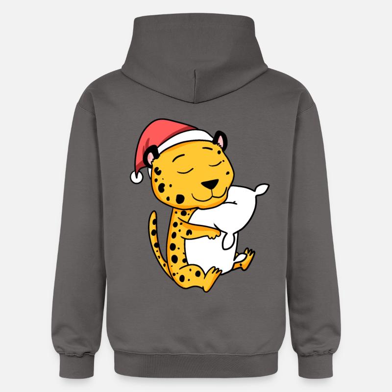 Guépard Mignon Fatigué Noël - Sweat à capuche Softstyle® Gildan Unisexe - gris foncé