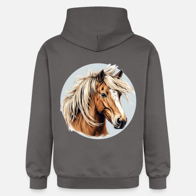 Cheval Haflinger - Sweat à capuche Softstyle® Gildan Unisexe - gris foncé