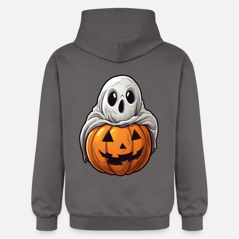 Ghost Pumpkin Halloween Comic - Sweat à capuche Softstyle® Gildan Unisexe - gris foncé