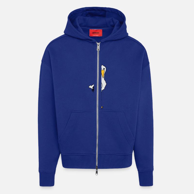 stork - Veste à capuche bio épaisse oversize fabriqué en UE - Iconic Blue