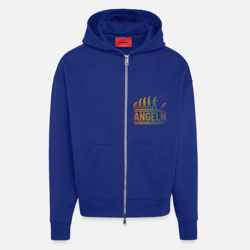 L’évolution vers un pêcheur - Veste à capuche bio épaisse oversize fabriqué en UE - Iconic Blue
