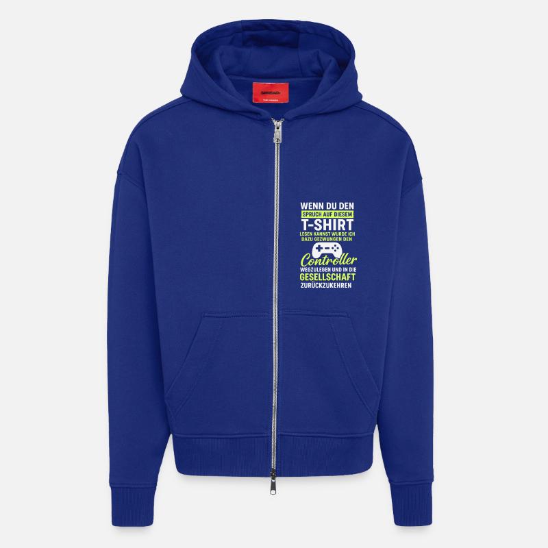 Controller Gaming Spruch - Zip Hoodie - made by SPREAD - Iconic Blue