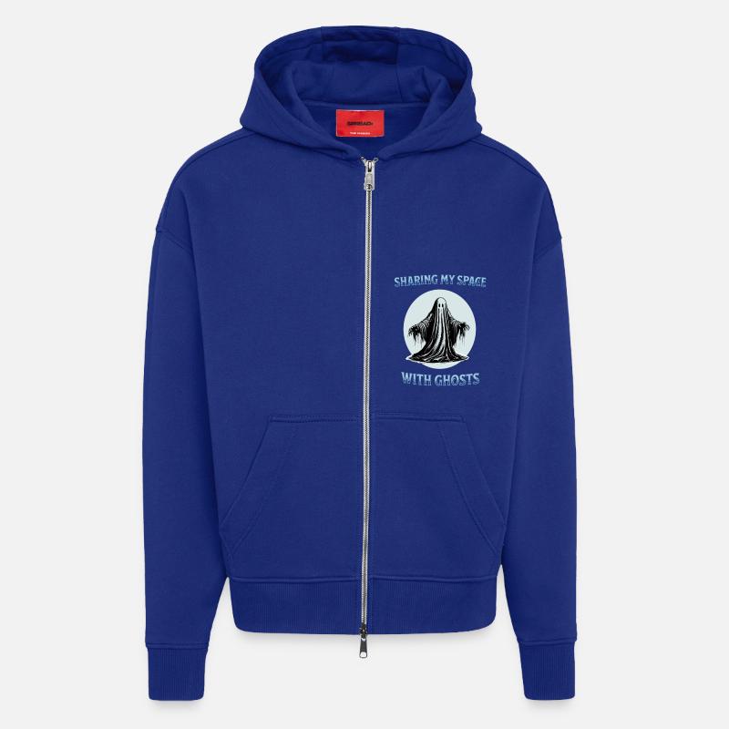 Sharing my space with ghosts - Zip Hoodie - made by SPREAD - Iconic Blue