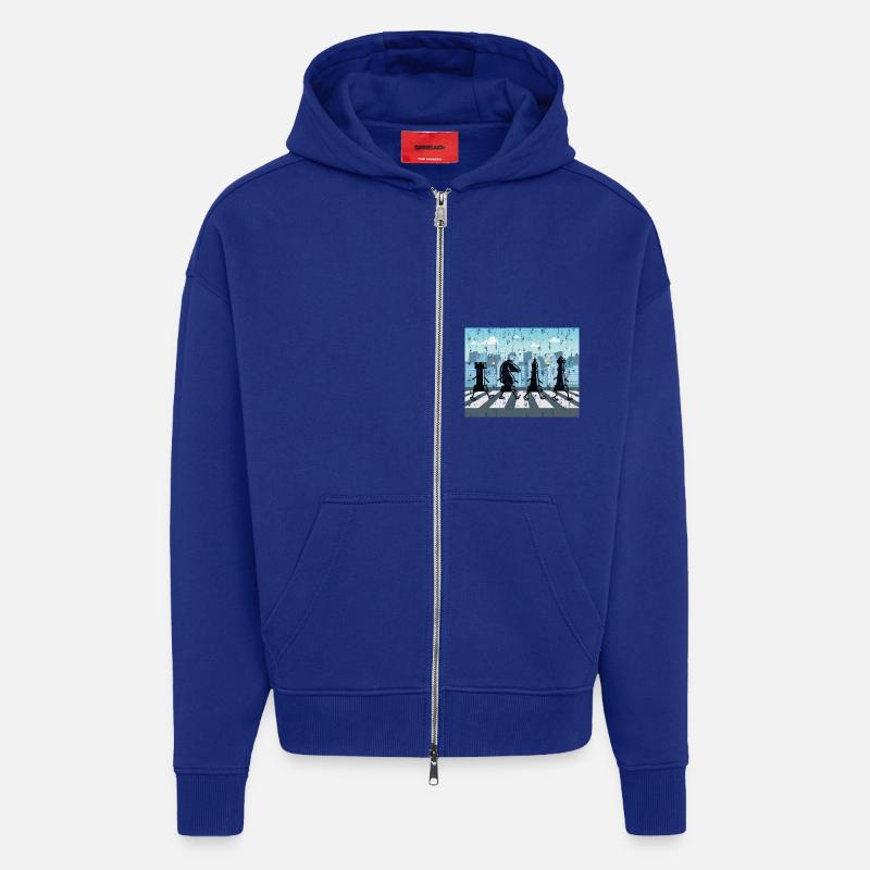 Échecs d’échecs - Veste à capuche bio épaisse oversize fabriqué en UE - Iconic Blue