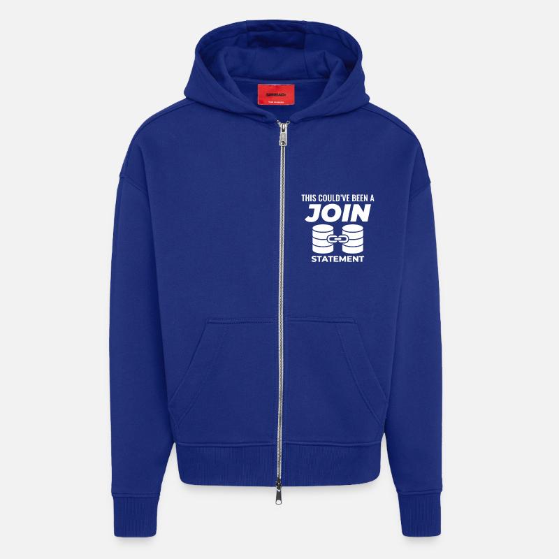 Programmierdaten für SQL Join-Datenbankanweisungen - Zip Hoodie - made by SPREAD - Iconic Blue