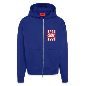 Frisches Popcorn - knusprig & lecker - Geschenk - Zip Hoodie - made by SPREAD - Iconic Blue - Vorne