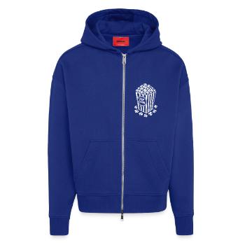 Frisches Popcorn - knusprig, lecker - Geschenk - Zip Hoodie - made by SPREAD - Iconic Blue - Vorne