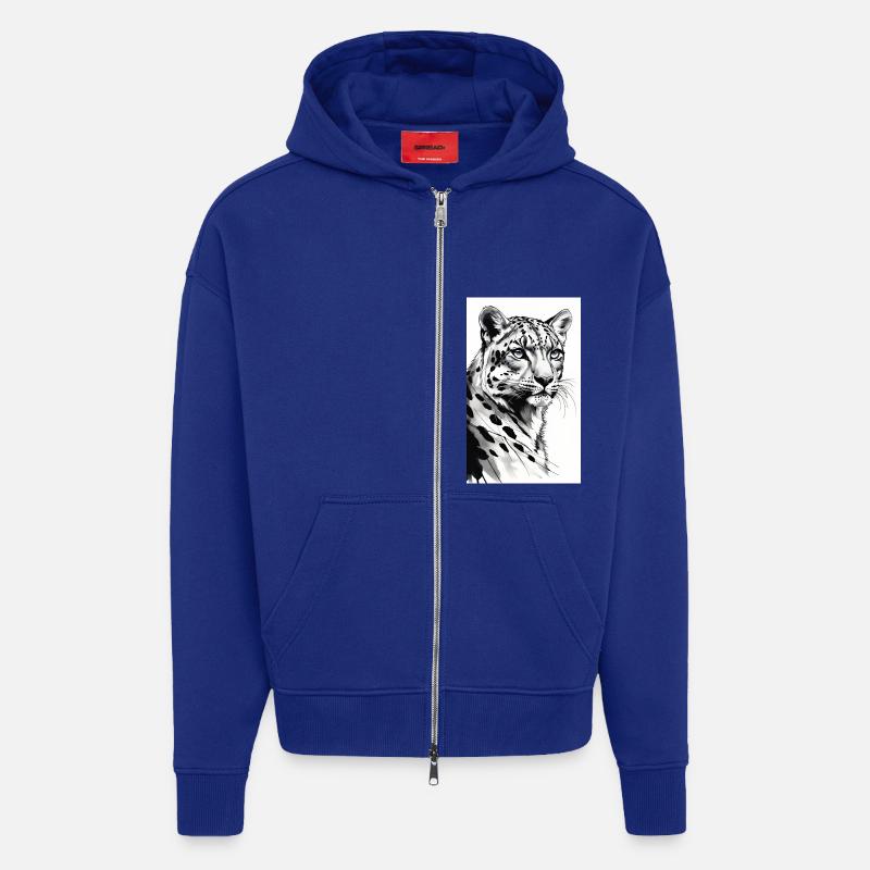 Schneeleopard | Leopard | Raubtier - Zip Hoodie - made by SPREAD - Iconic Blue