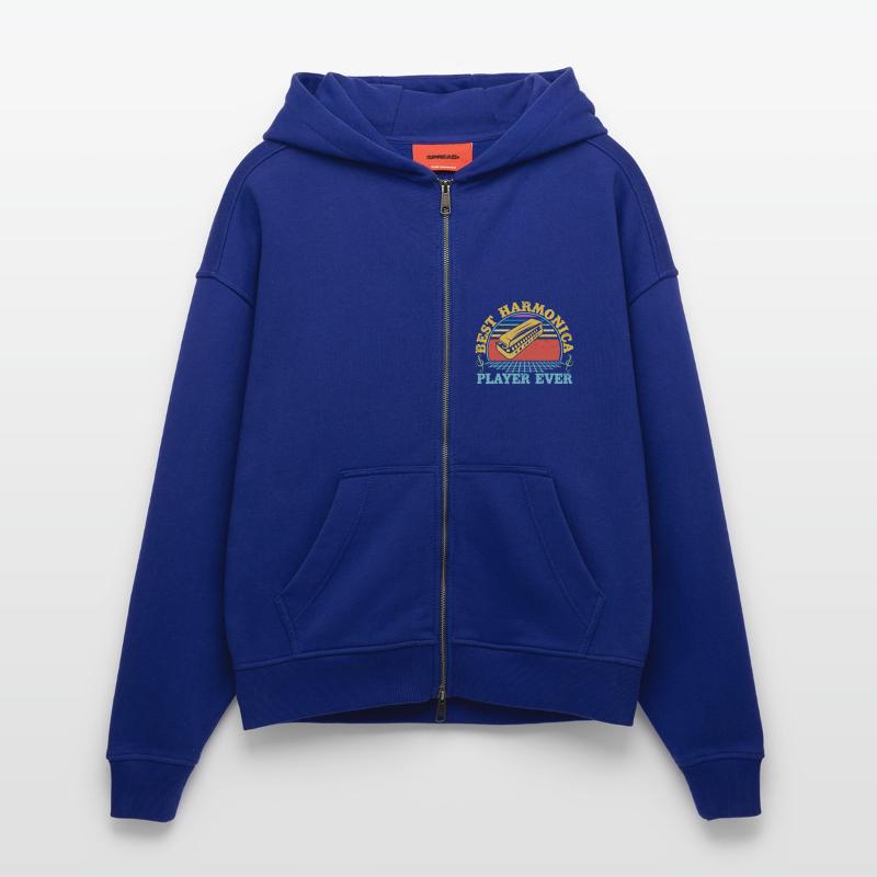 Funny Harmonica Player Best Player Ever Harmonica Zip Hoodie - made by SPREAD