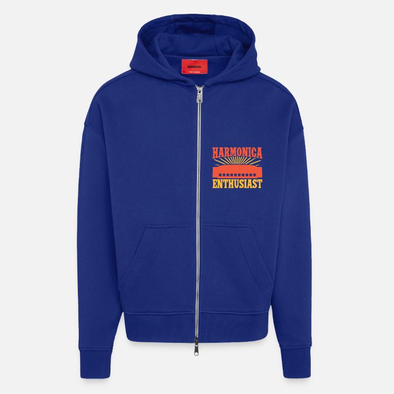 Funny Harmonica Player Enthusiast Harmonica - Zip Hoodie - made by SPREAD - Iconic Blue