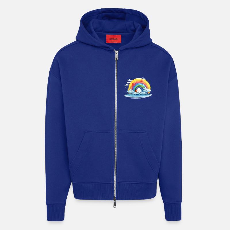 Regenbogen mit Wolken - Zip Hoodie - made by SPREAD - Iconic Blue