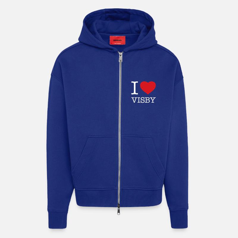 J’ADORE VISBY - Veste à capuche bio épaisse oversize fabriqué en UE - Iconic Blue
