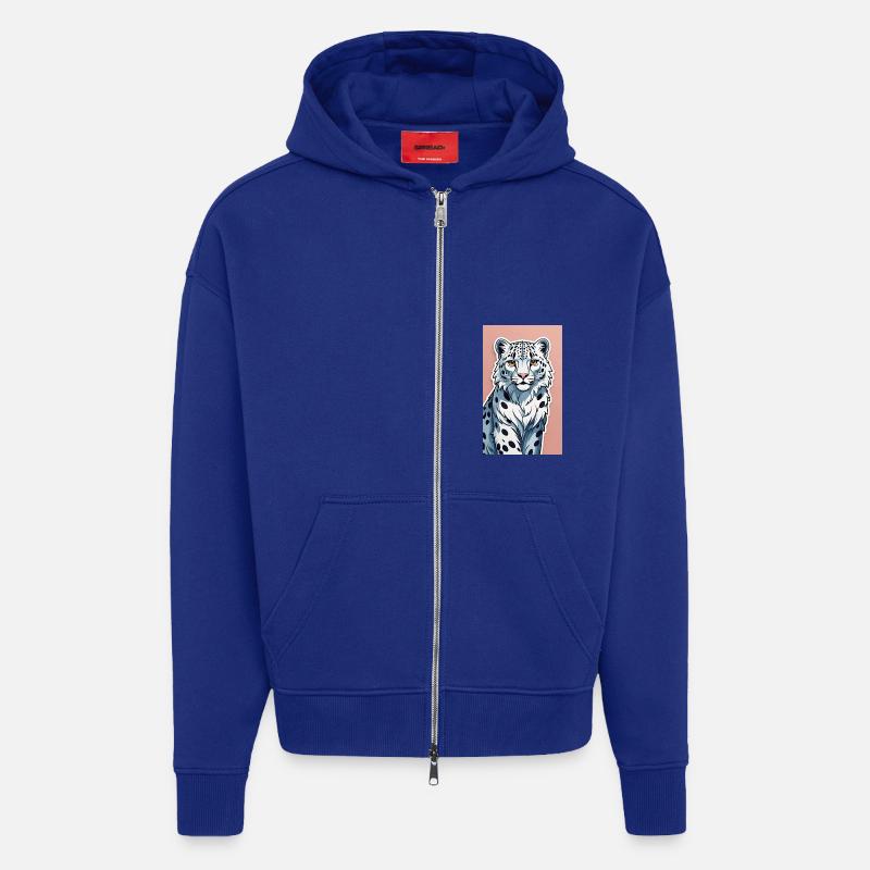 Snow Leopard | Leopard | Predator - Zip Hoodie - made by SPREAD - Iconic Blue