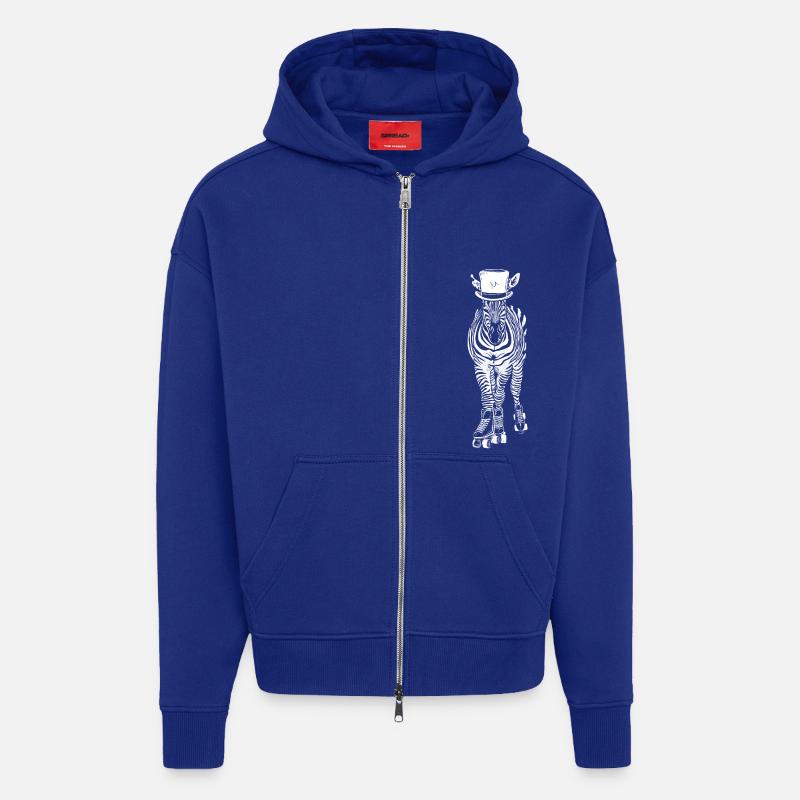 Badass Zebra Rollschuhe - Zip Hoodie - made by SPREAD - Iconic Blue