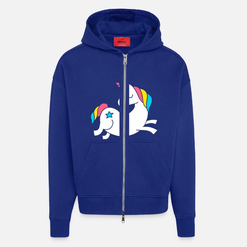 unicorn - Einhorn - Veste à capuche bio épaisse oversize fabriqué en UE - Iconic Blue