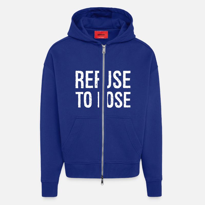 Refuser de perdre - Veste à capuche bio épaisse oversize fabriqué en UE - Iconic Blue