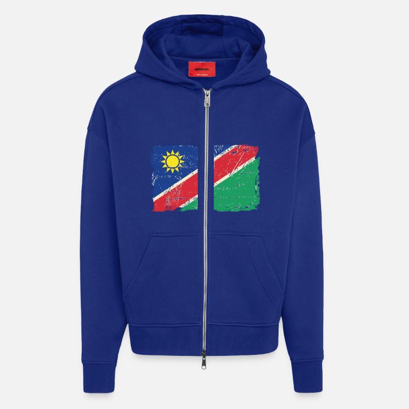 Namibia Flag - Zip Hoodie - made by SPREAD - Iconic Blue