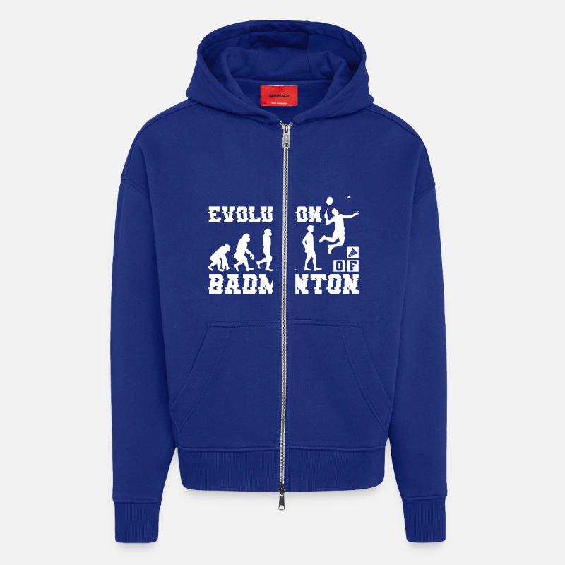 Badminton Evolution Silhouette - Veste à capuche bio épaisse oversize fabriqué en UE - Iconic Blue