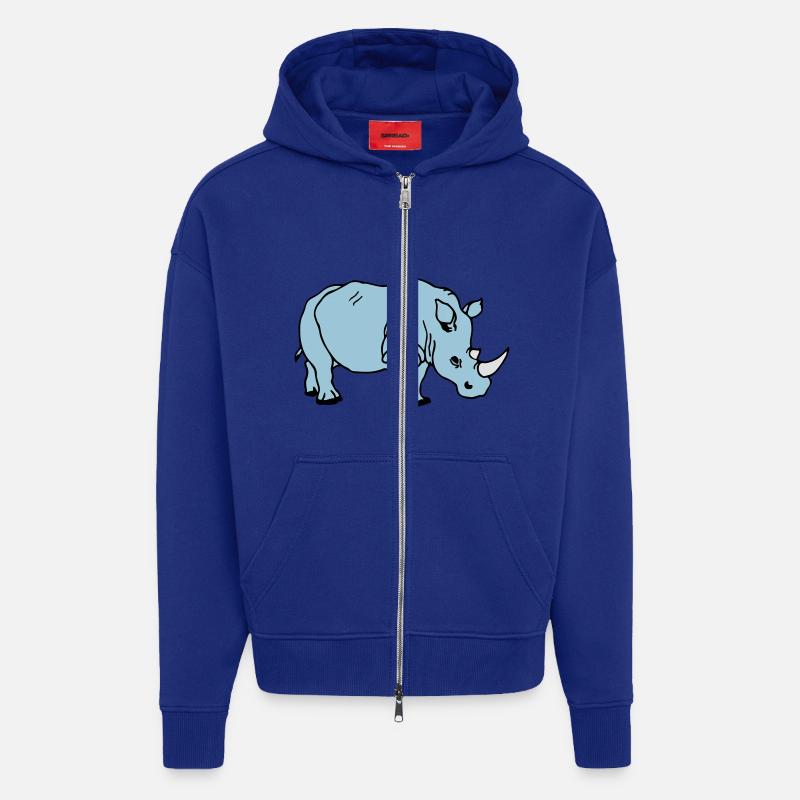 rhinoceros - Zip Hoodie - made by SPREAD - Iconic Blue