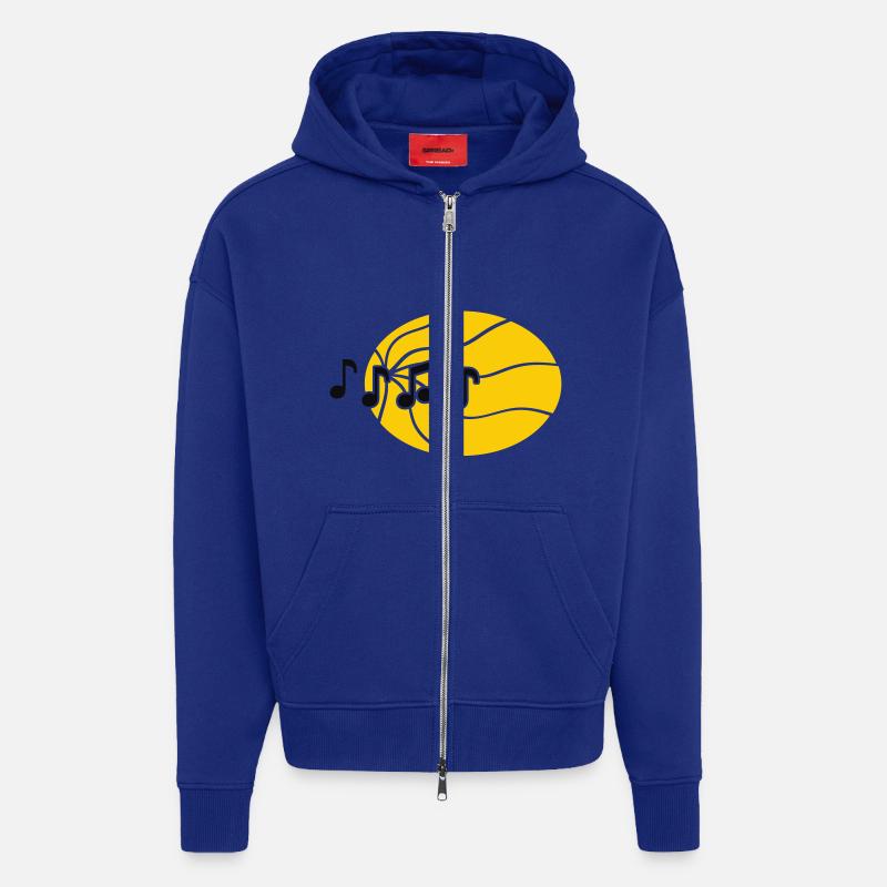 Notes de Musique Fluide - Veste à capuche bio épaisse oversize fabriqué en UE - Iconic Blue