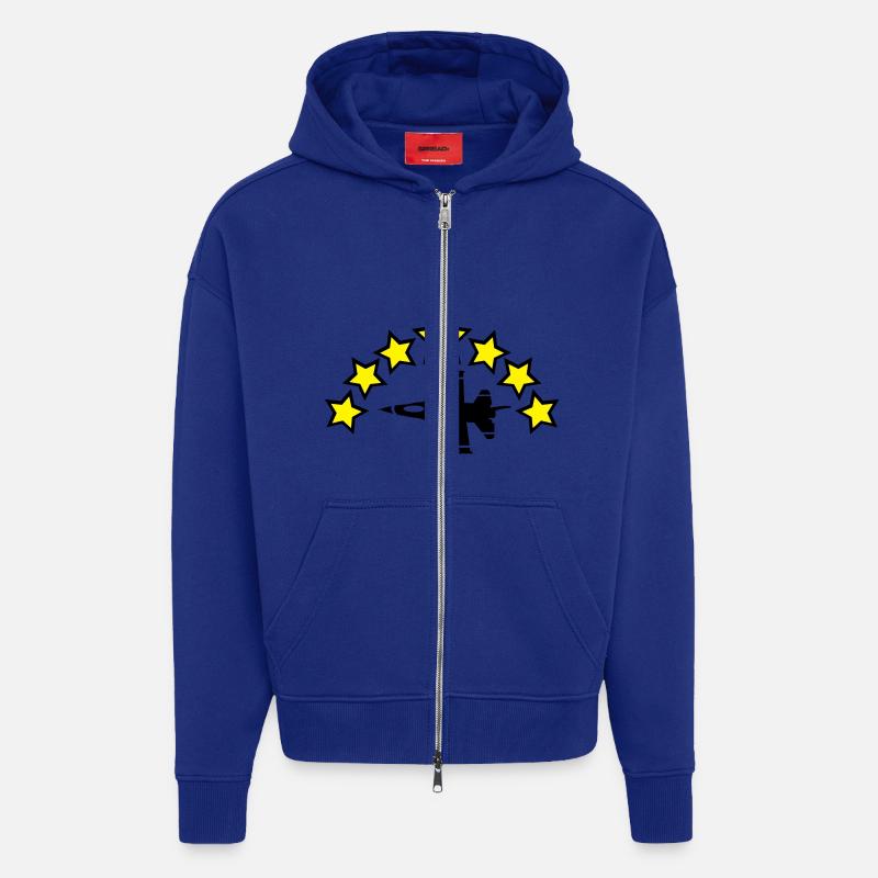 jet commence - Veste à capuche bio épaisse oversize fabriqué en UE - Iconic Blue