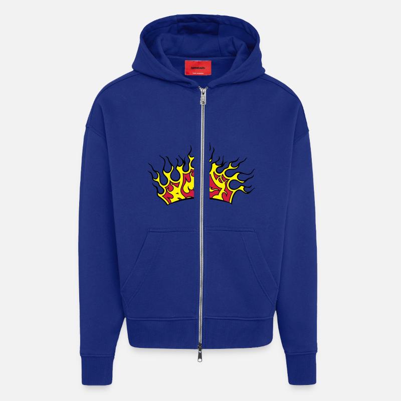 Fire flames crown - Zip Hoodie - made by SPREAD - Iconic Blue