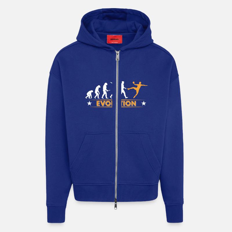 Handball Evolution - orange/weiss - Zip Hoodie - made by SPREAD - Iconic Blue